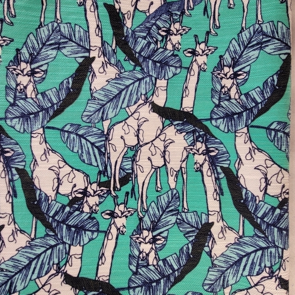 Talbots Shift Dress Size 10 Giraffe Leaves Print Sleeveless Cotton Blend A Line - Picture 5 of 10